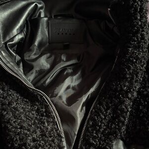 BLANKNYC Faux Shearling Jacket with Faux Leather accents in Black